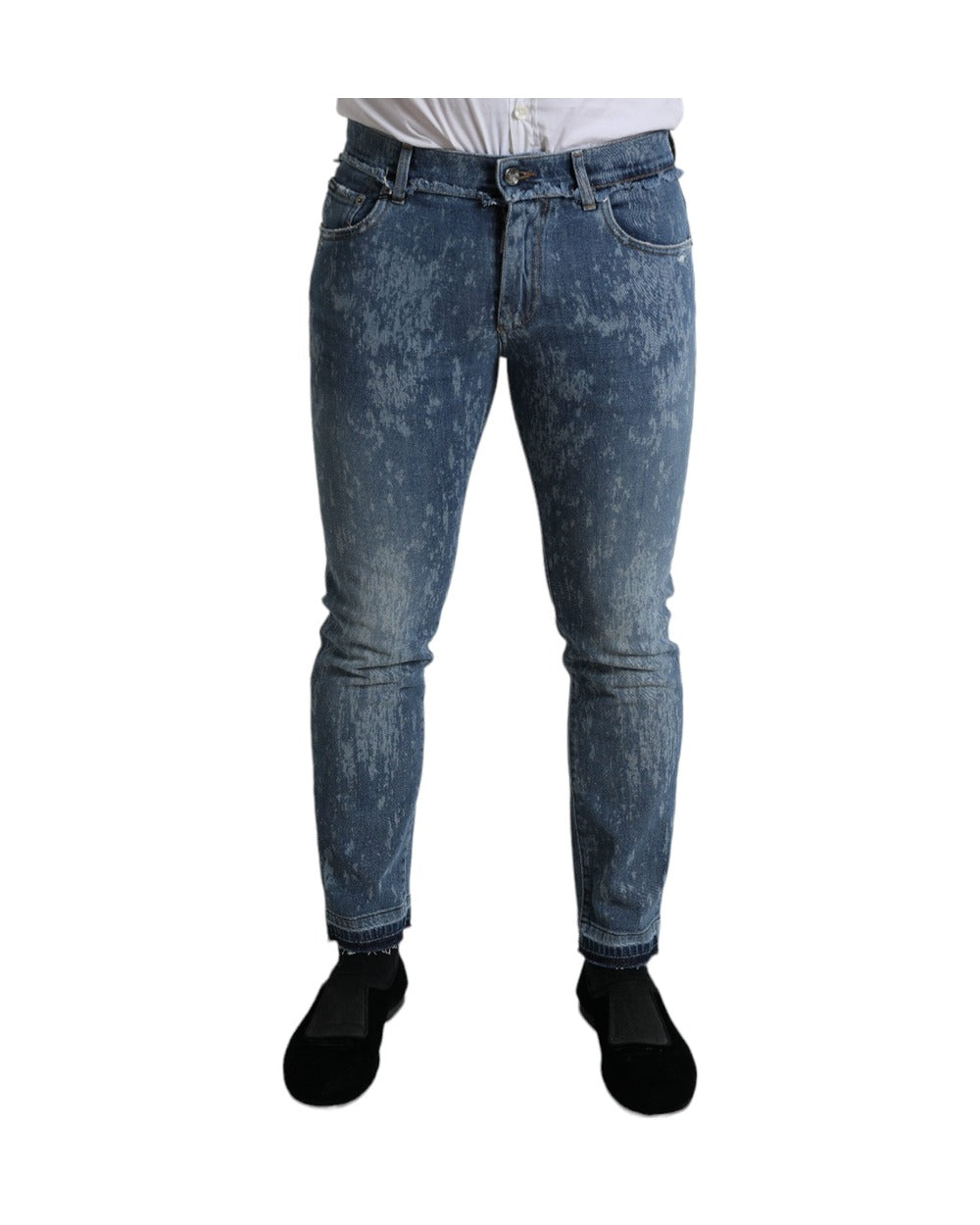 Dolce & Gabbana Blue Washed Skinny Cotton Stretch Denim Jeans