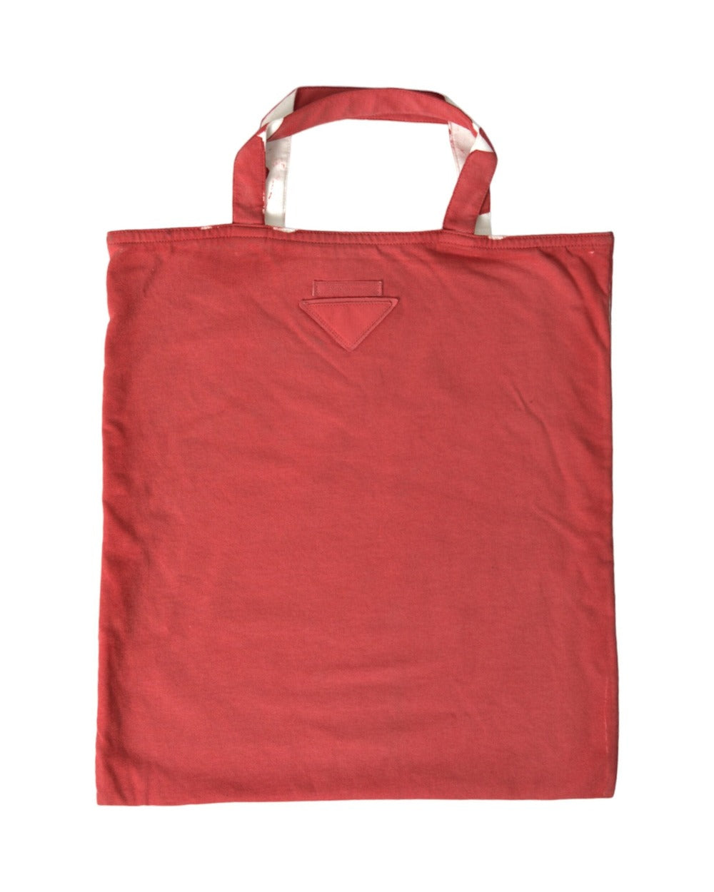 Prada Red Jersey Fabric Logo Shoulder Shopping Tote Bag
