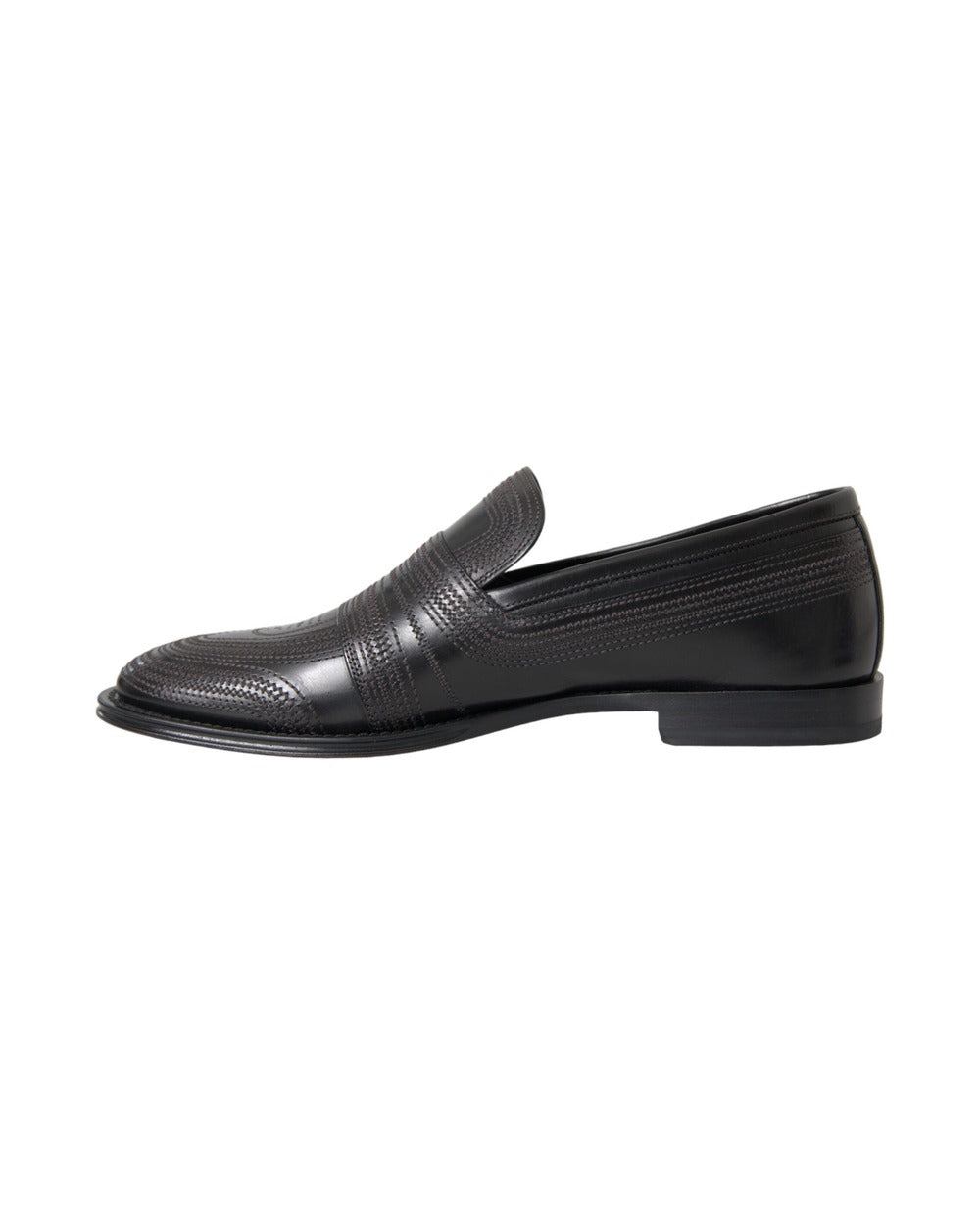 Dolce & Gabbana Black Brown Leather Loafer Men Dress Shoes