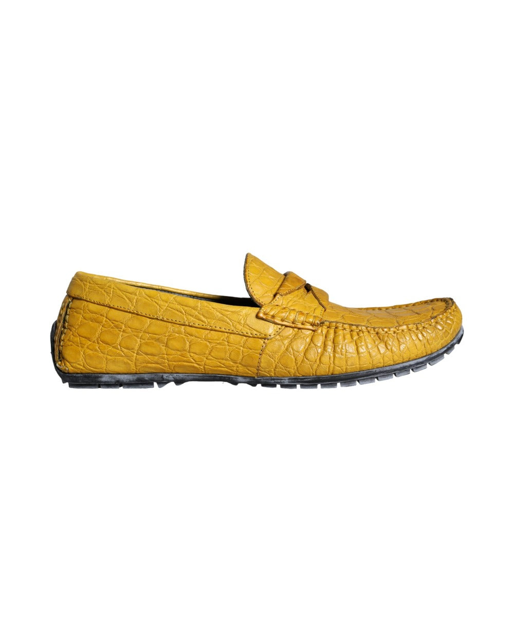 Dolce & Gabbana Yellow Leather Slip Mocassin Loafers Shoes