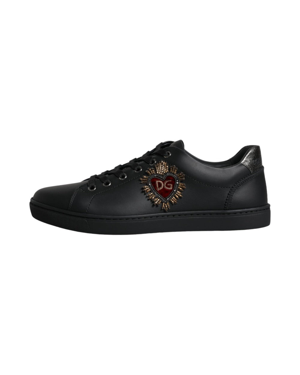 Dolce & Gabbana Black London Sacred Heart Men Sneakers Shoes