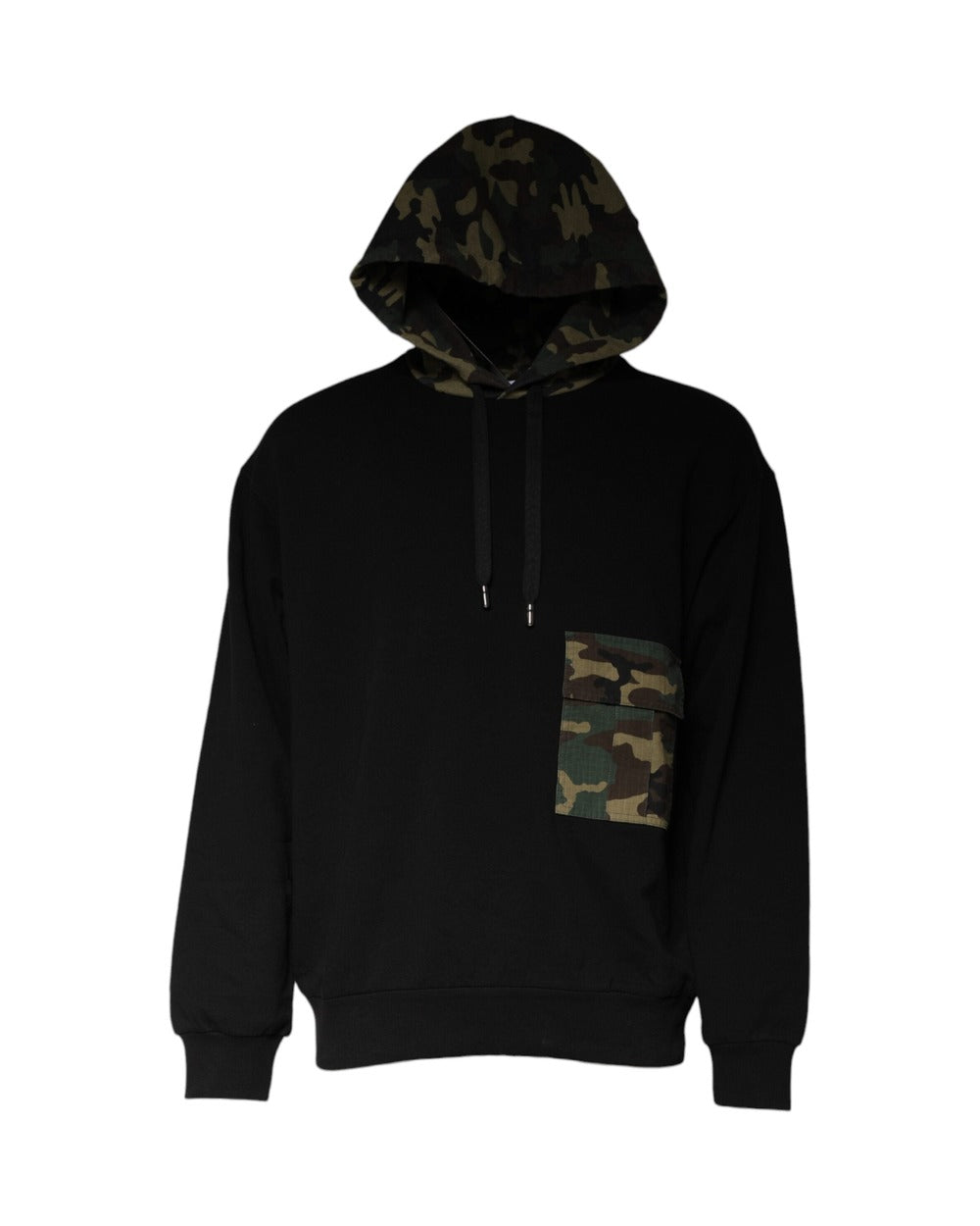 Dolce & Gabbana Black Camouflage Hooded Sweatshirt Sweater