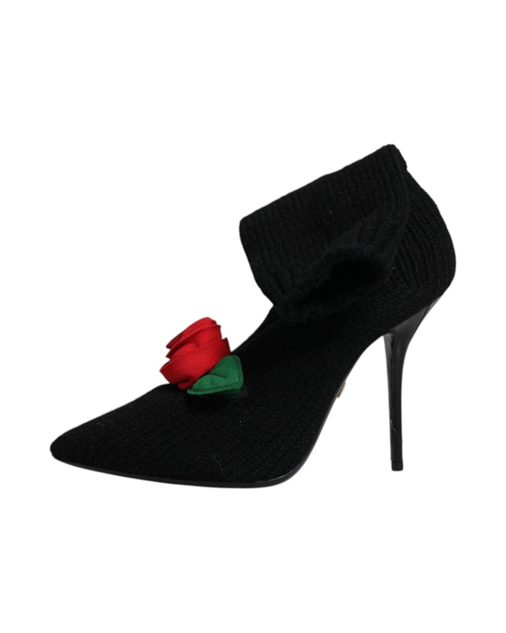 Dolce & Gabbana Black Stiletto Heels Mid Calf Boots Shoes