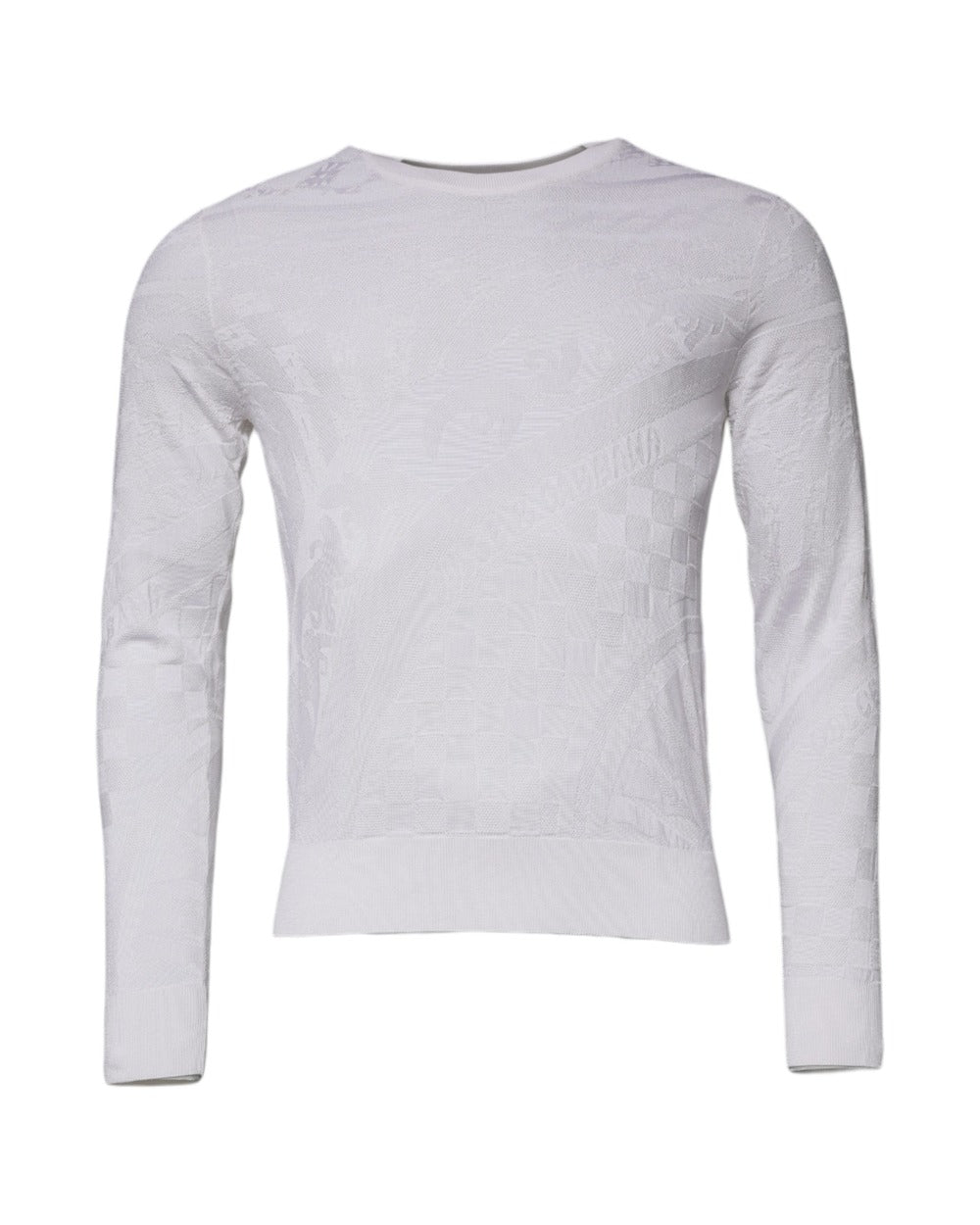 Dolce & Gabbana White Silk Crew Neck Men Pullover Sweater