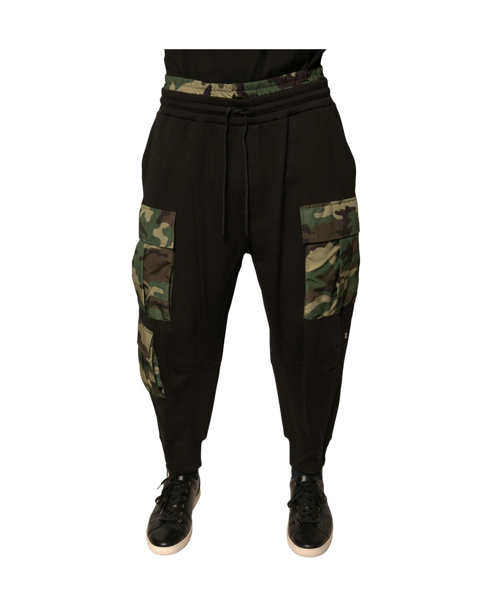 Dolce & Gabbana Black Camouflage Cotton Jogger Cargo Pants