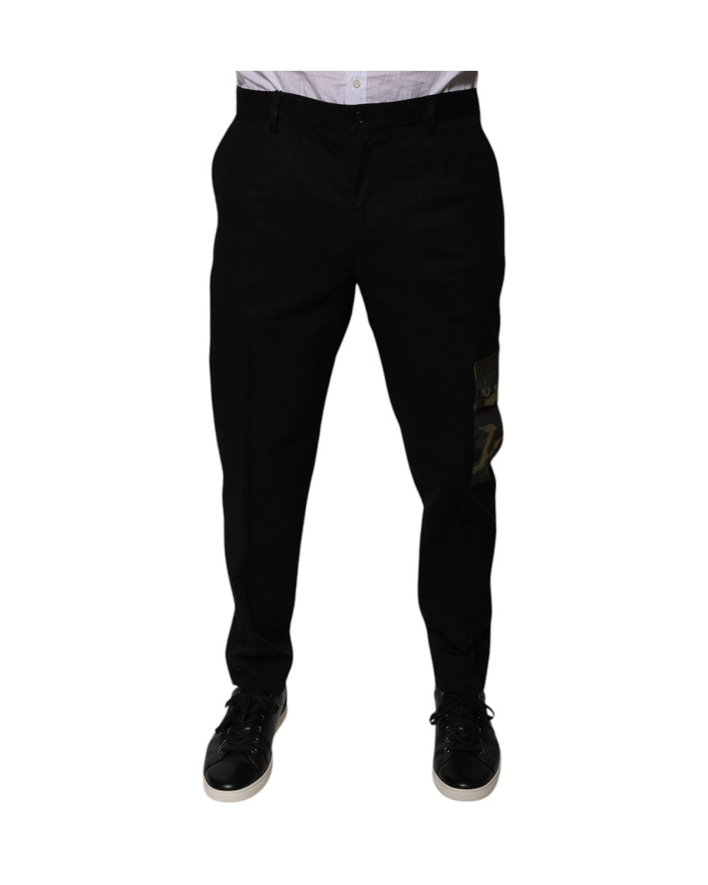 Dolce & Gabbana Black Cotton Men Cargo Casual Pants