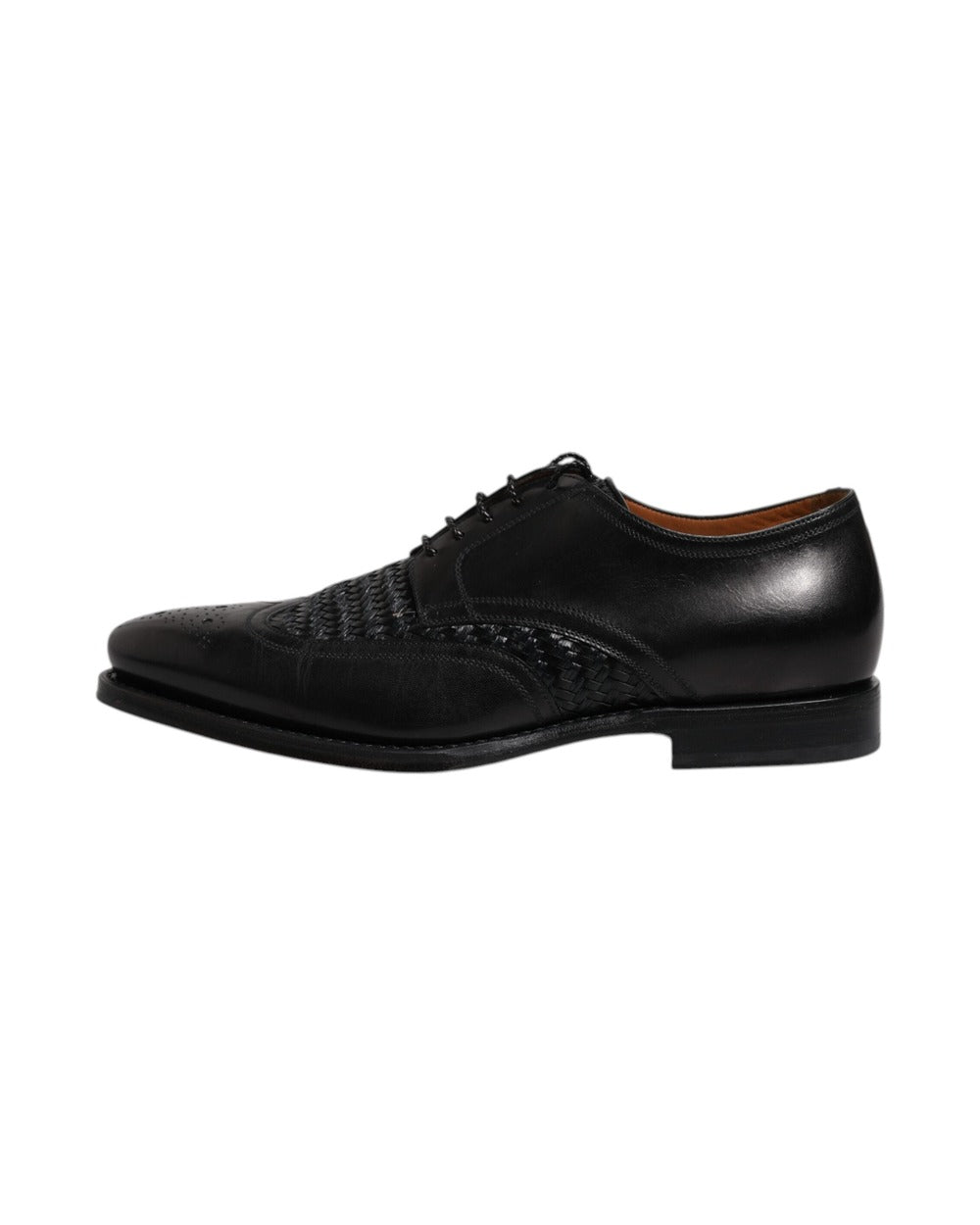 Dolce & Gabbana Black Leather Derby Wingtip Lace Up Formal Dress Shoes