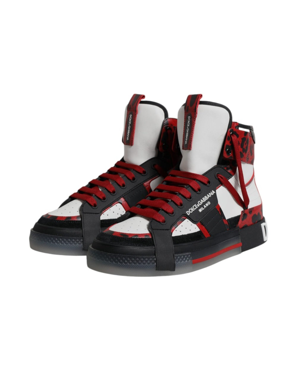 Dolce & Gabbana Multicolor Leather High Top Sneakers Shoes