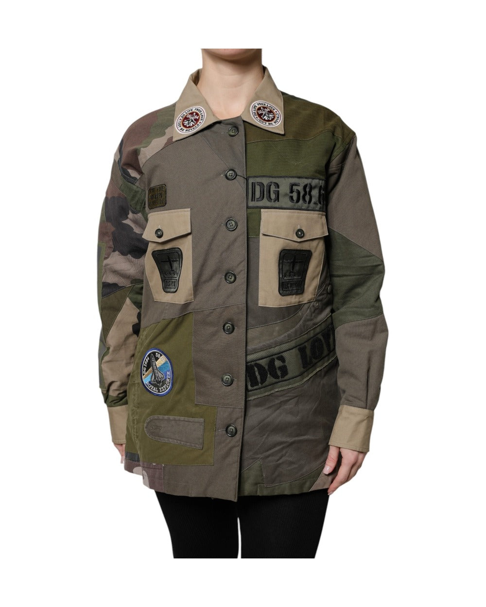 Dolce & Gabbana Military Green Cotton Button Down Jacket