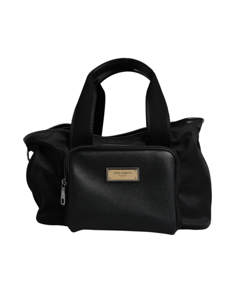 Dolce & Gabbana Black Shoulder Strap Pet Carry Logo Plaque Bag
