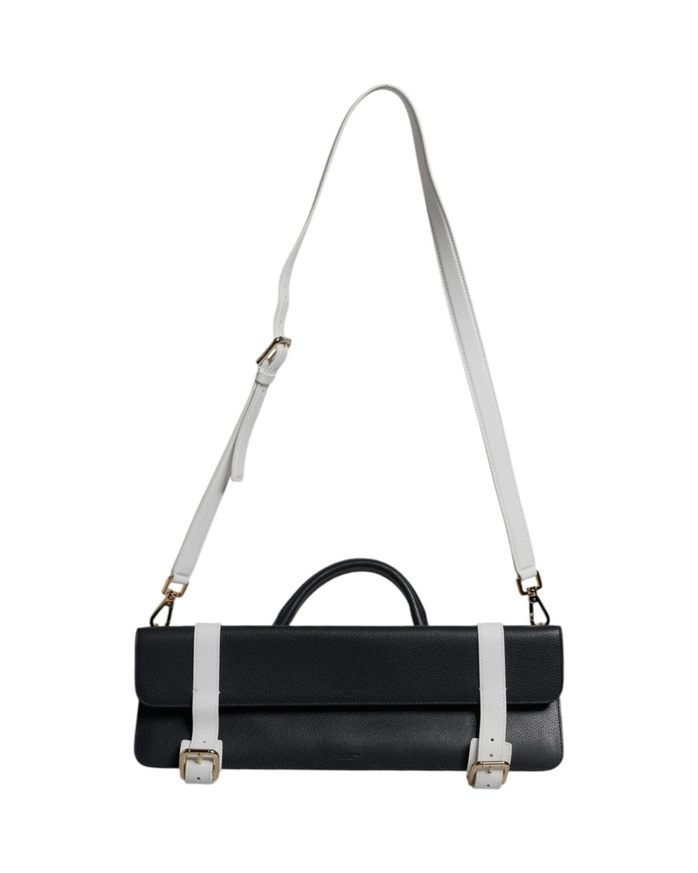 Dolce & Gabbana Blue White Calfskin Leather Crossbody Shoulder Bag