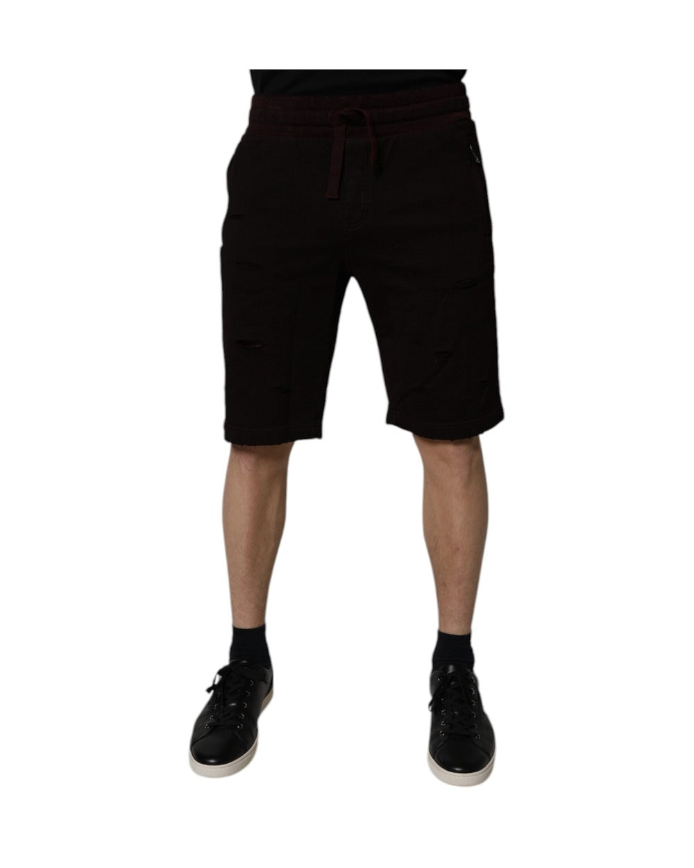Dolce & Gabbana Maroon Cotton Sweatshorts Men Bermuda Shorts