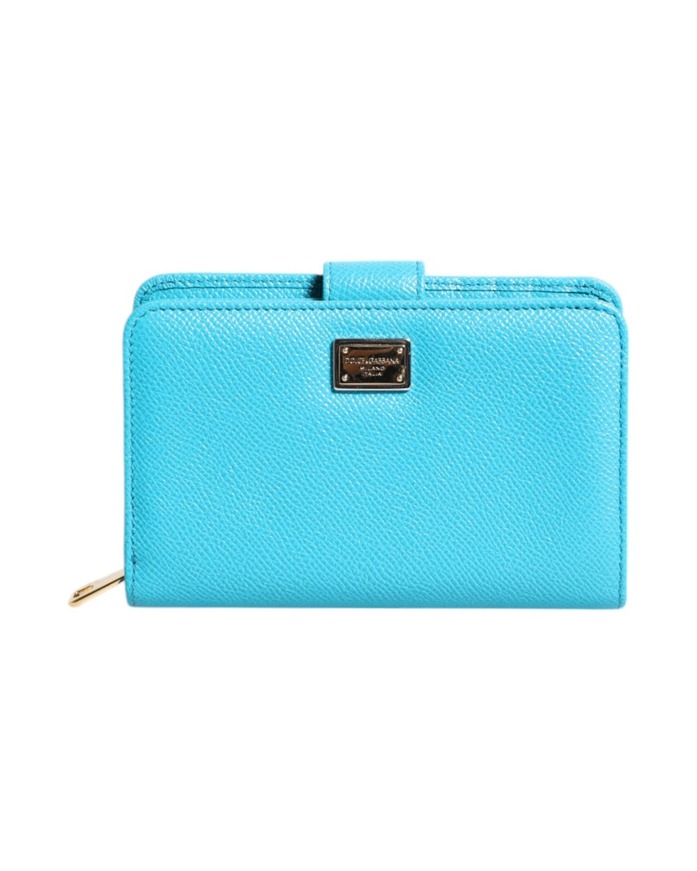 Dolce & Gabbana Light Blue Leather Bifold Continental Clutch Wallet