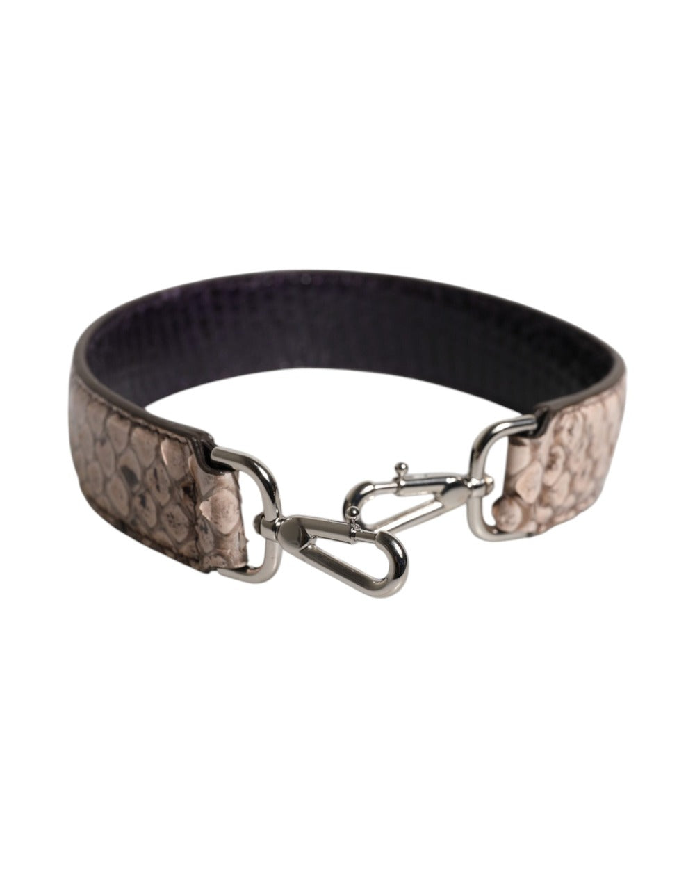 Dolce & Gabbana Black Cream Exotic Leather Bag Shoulder Strap