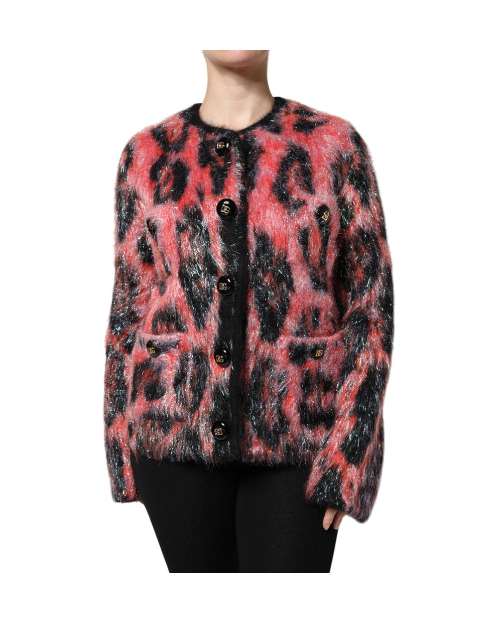 Dolce & Gabbana Red Mohair Wool Button Down Cardigan Sweater