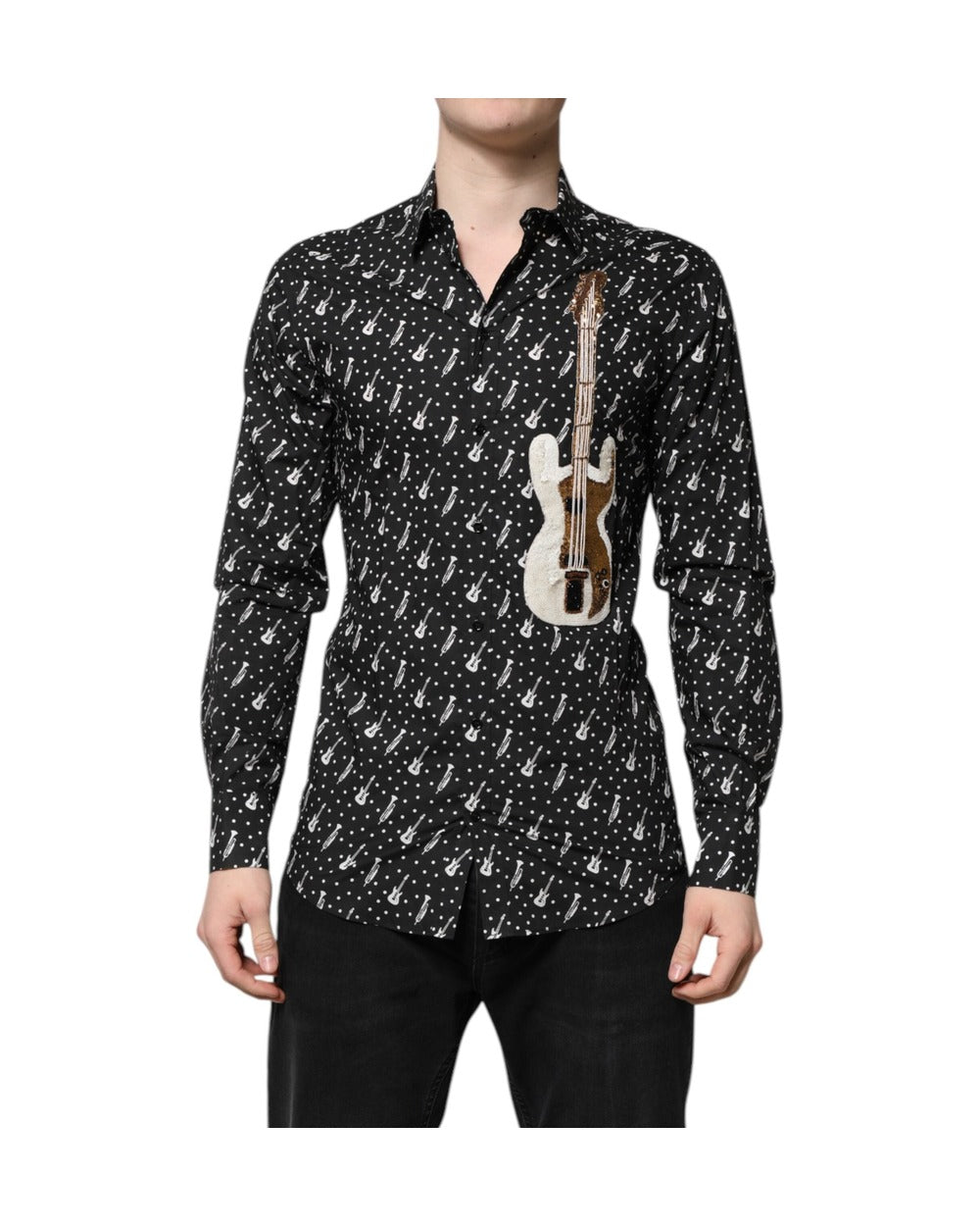 Dolce & Gabbana Black GOLD Instrument Embellished Shirt