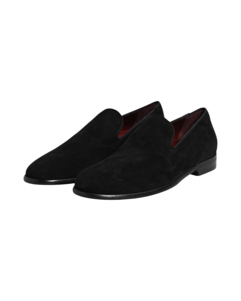 Dolce & Gabbana Black Suede Slip On Loafers Formal Shoes