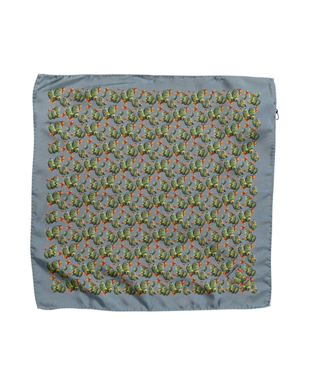 Dolce & Gabbana Gray Green Cactus Print Square Foulard Scarf