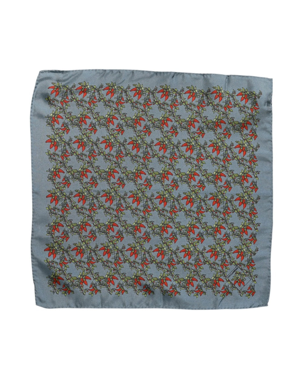 Dolce & Gabbana Gray Chilis Silk Square Men Foulard Scarf
