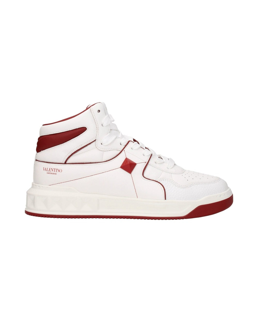 Valentino Garavani White Leather High Top Sneakers