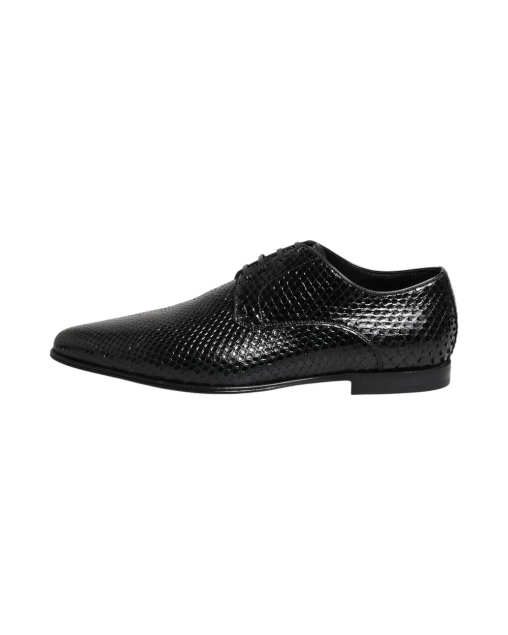 Dolce & Gabbana Black Exotic Leather Lace Up Derby Shoes