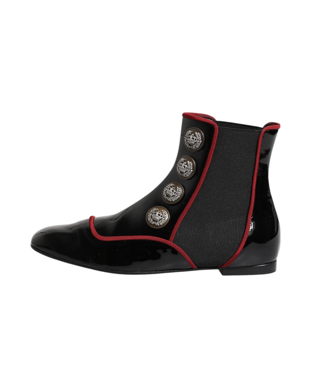 Dolce & Gabbana Black Jackie Buttoned Chelsea Boots Shoes