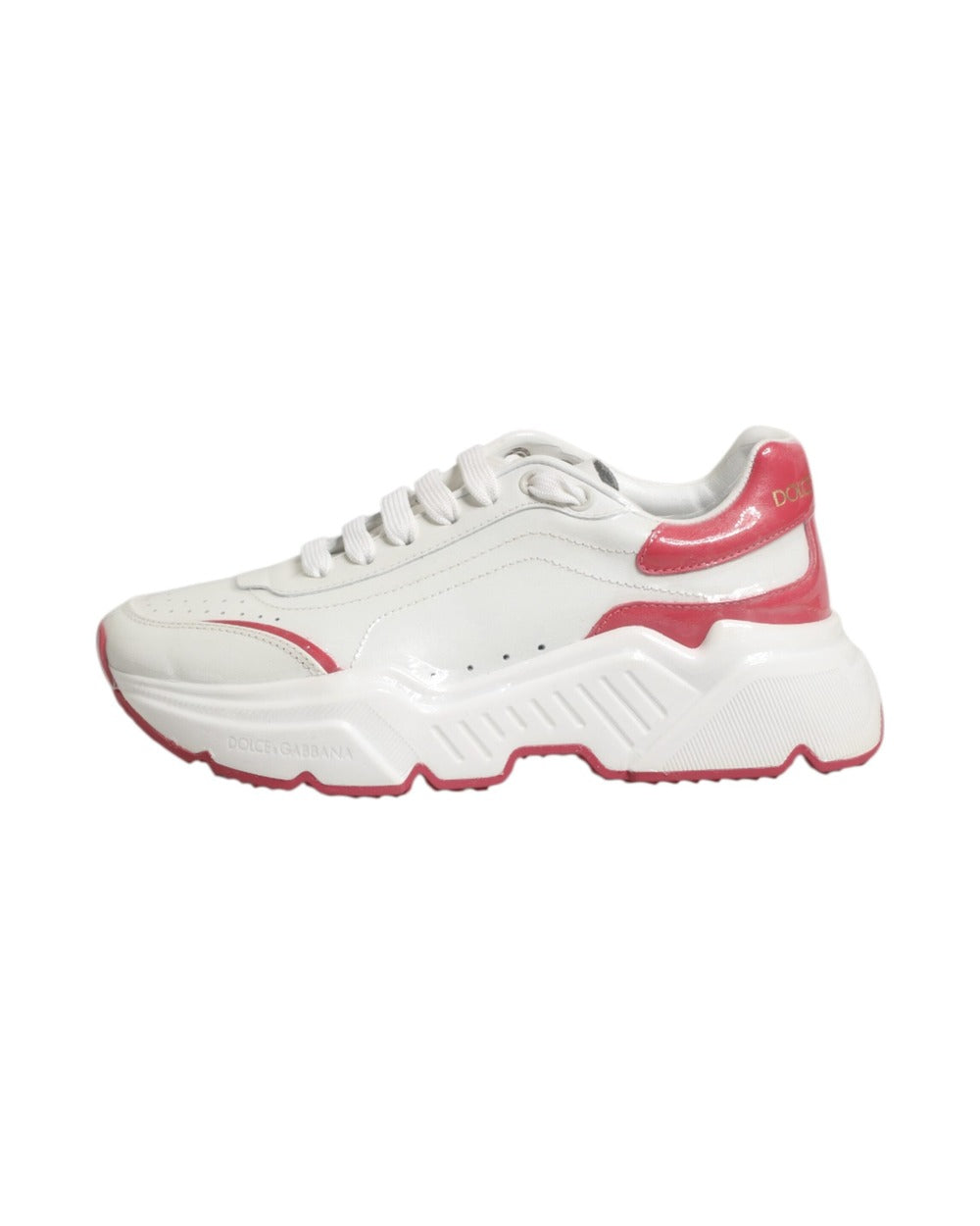 Dolce & Gabbana White Pink Daymaster Low Top Sneakers Shoes