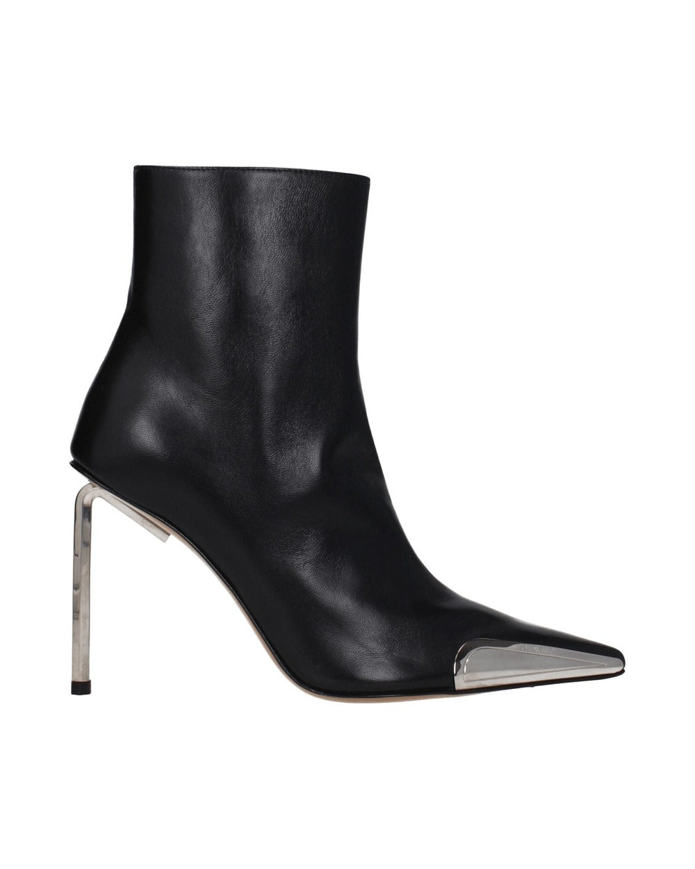 Off-White Black Leather Ankle Boots