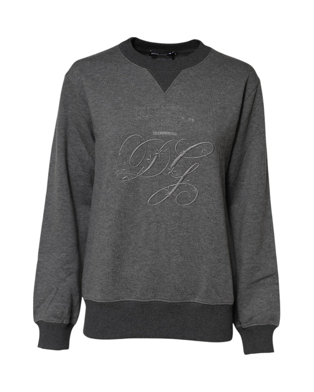Dolce & Gabbana Gray DG Logo Embroidered Pullover Sweater