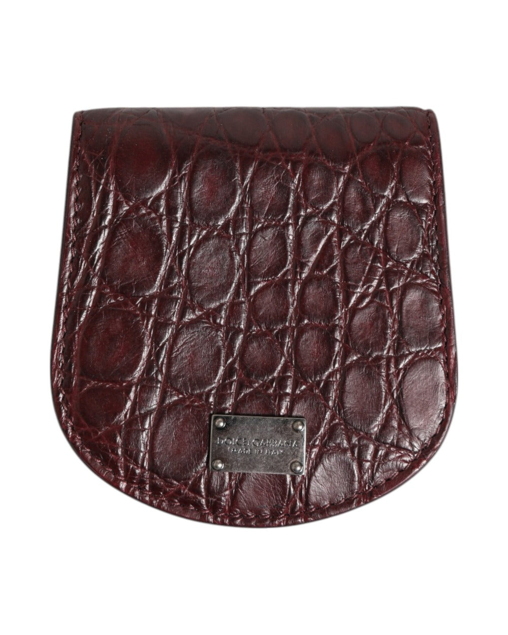 Dolce & Gabbana Burgundy Exotic Skin Coin Condom Case Holder Pocket Wallet
