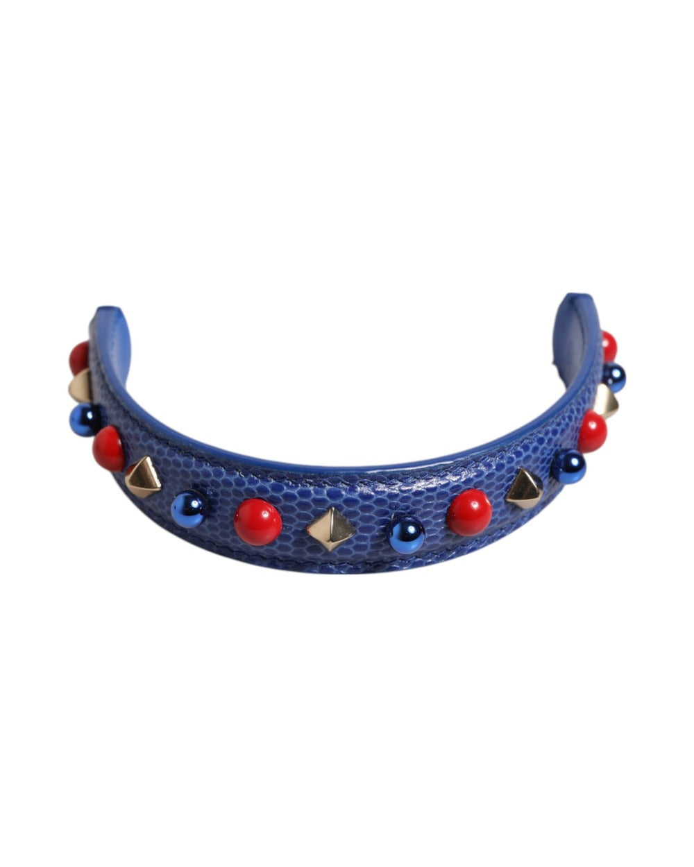 Dolce & Gabbana Blue Embellished Leather Bag Handle Women Shoulder Strap