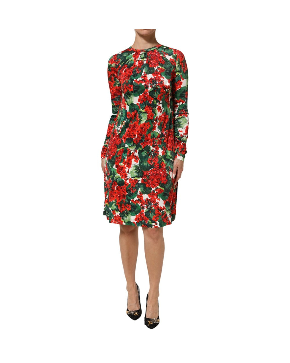 Dolce & Gabbana Multicolor Floral Short Portofino Dress