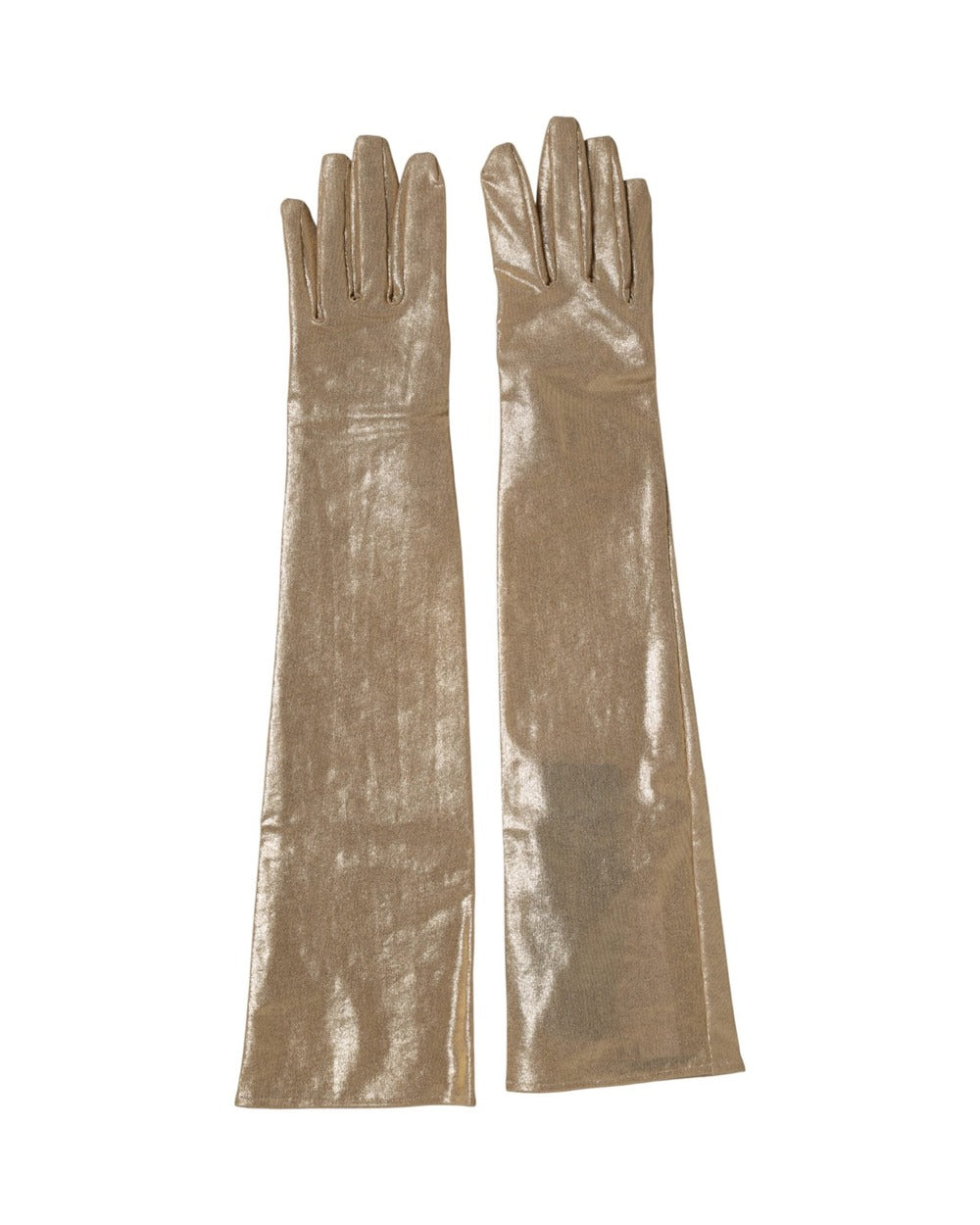 Dolce & Gabbana Beige Nylon Long Elbow Length Mitten Gloves