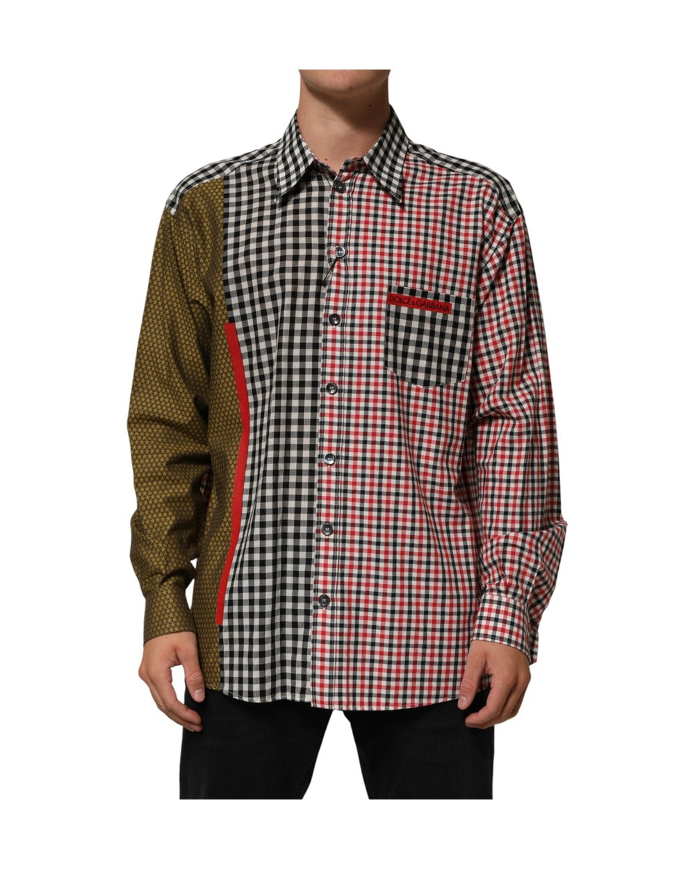 Dolce & Gabbana Multicolor Cotton Collared Checkered Shirt