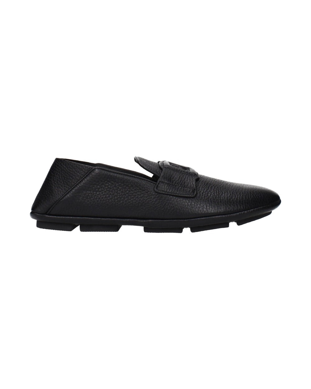 Dolce & Gabbana Black Leather Slip-On Loafers