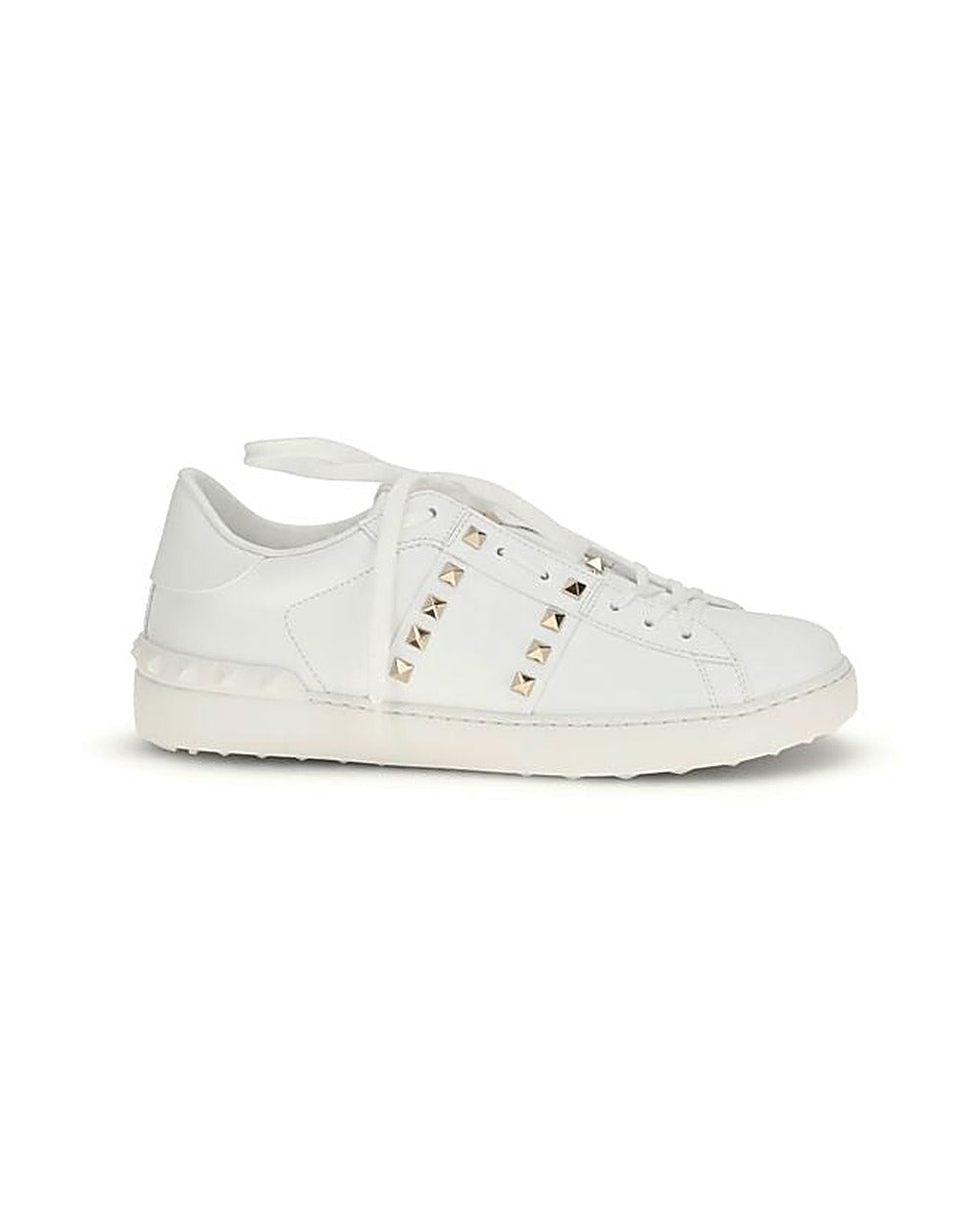 Valentino Garavani White Calf Leather Bos Taurus Low Top Sneakers