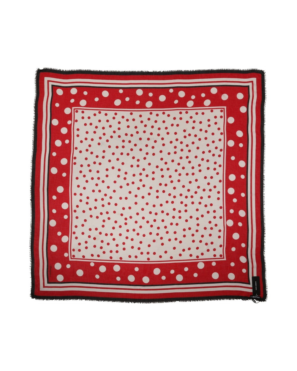 Dolce & Gabbana Red Polka Dot Print Square Stole 130cm x 130cm Scarf