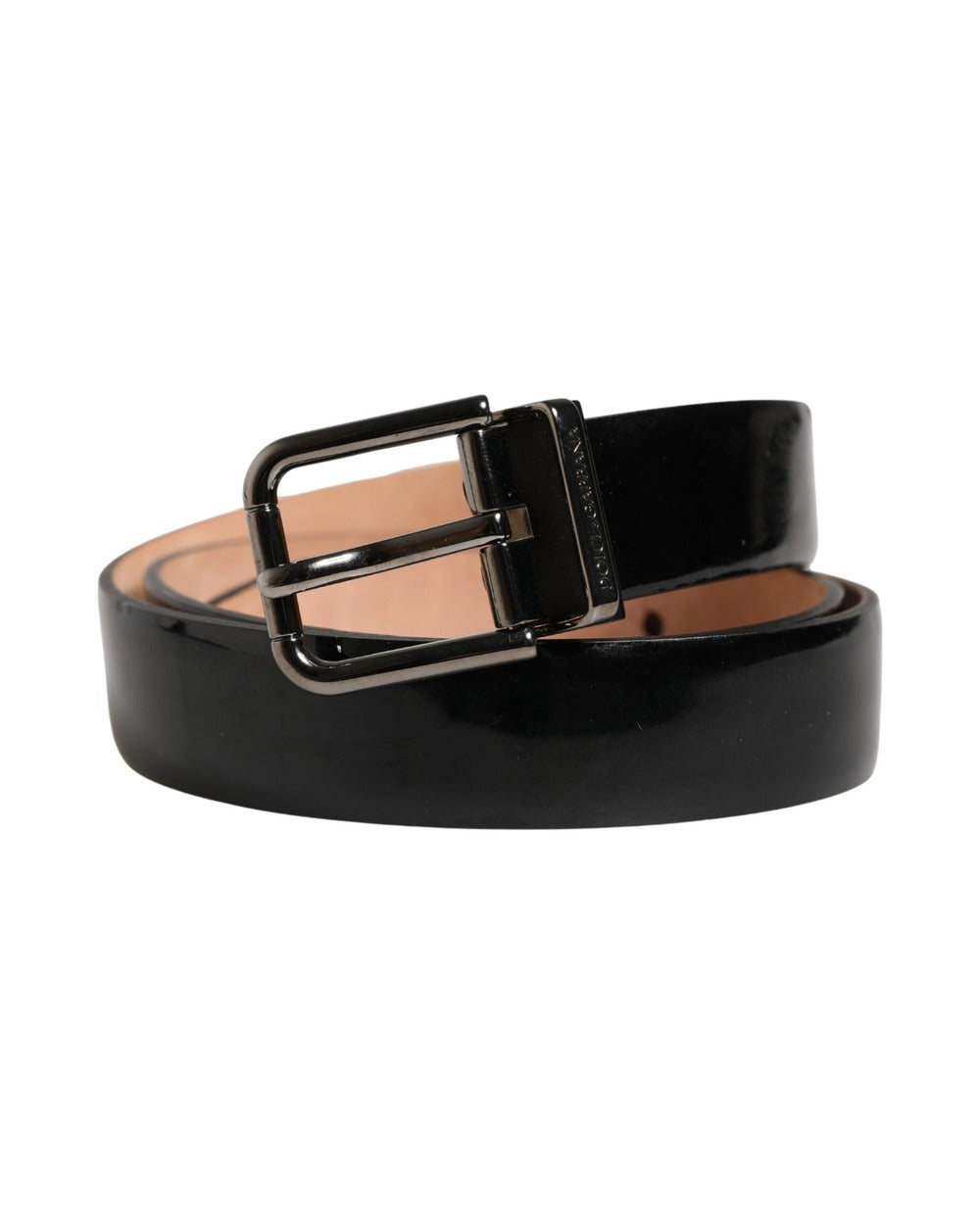 Dolce & Gabbana Men Black Classic Leather Metal Buckle Belt