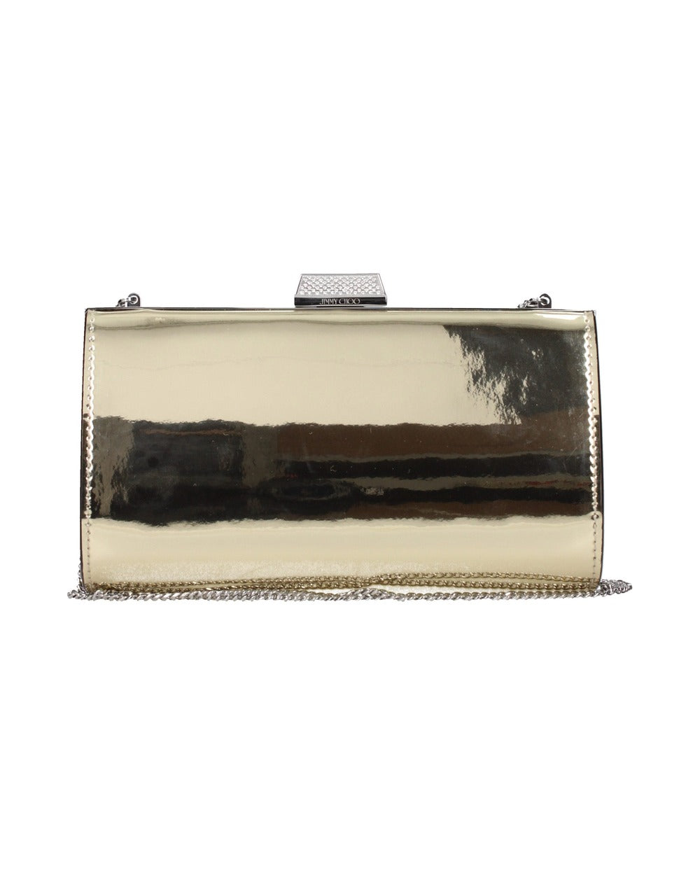 Jimmy Choo Gold Leather Clutch Bag