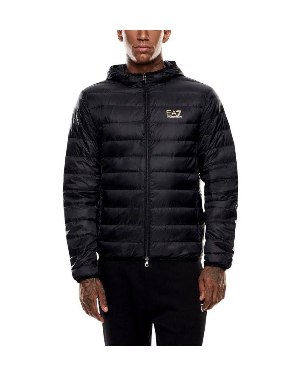 EA7 Emporio Armani Bicolor Polyamide Full-Length Jacket