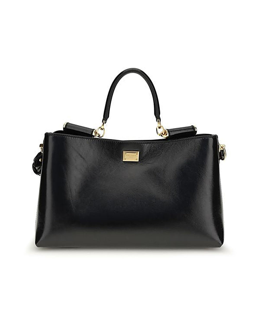 Dolce & Gabbana Black Calf Leather Bos Taurus Shoulder Bag