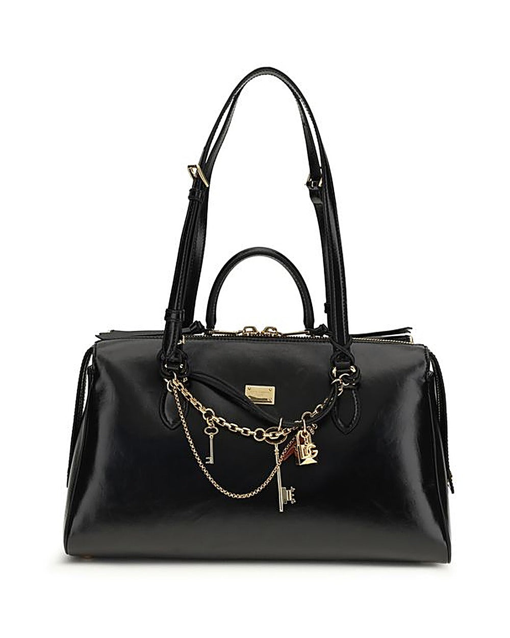 Dolce & Gabbana Black Calf Leather Bos Taurus Shoulder Bag