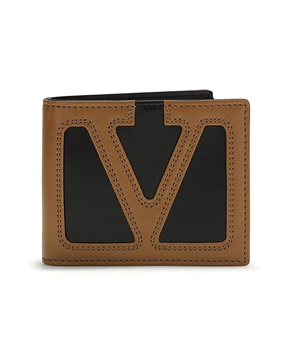 Valentino Garavani Black Calf Leather Bos Taurus Wallet