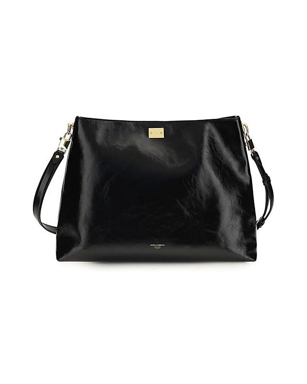 Dolce & Gabbana Black Calf Leather Bos Taurus Shoulder Bag
