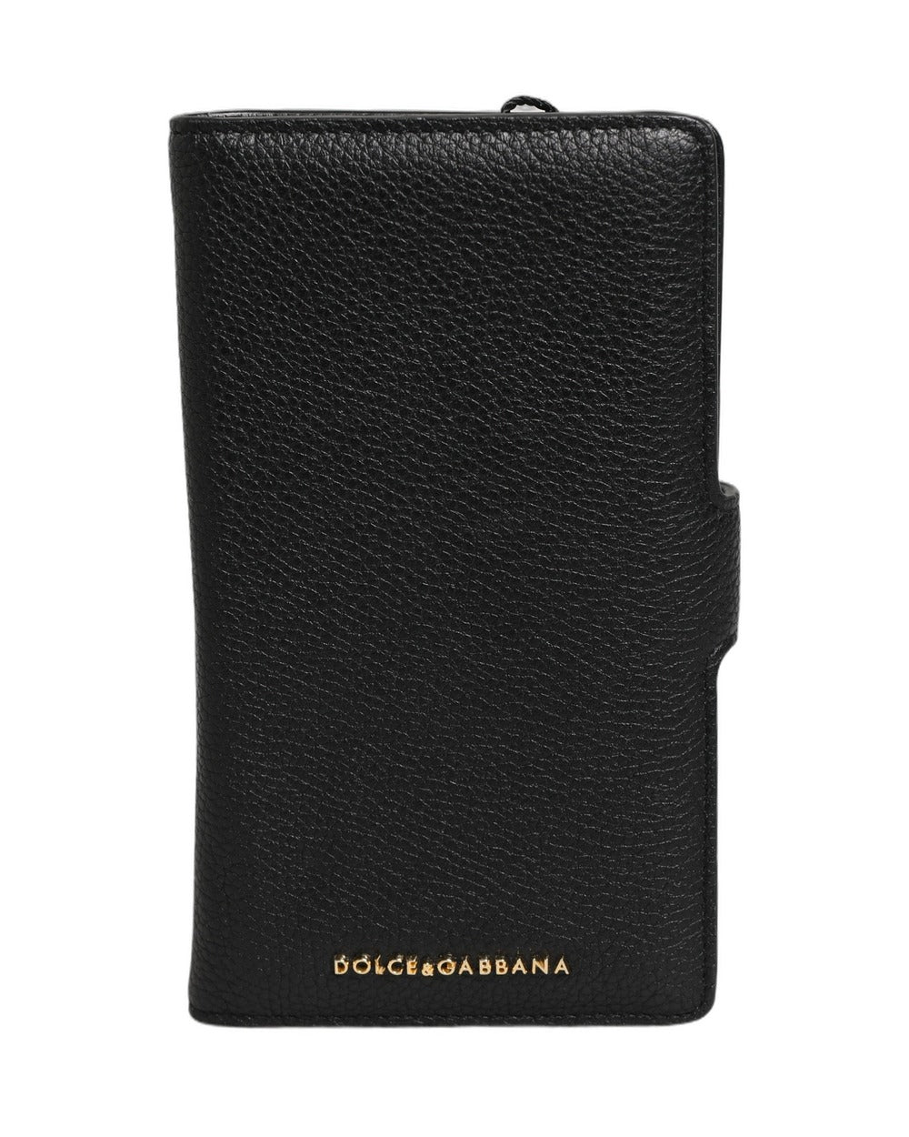 Dolce & Gabbana Case Flip Cover Black Calf Leather iPhone11 PRO Phone