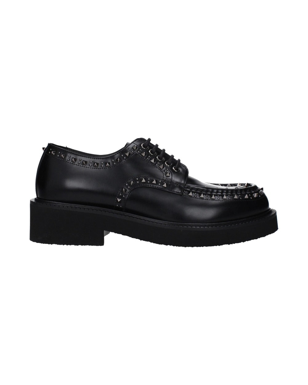 Valentino Garavani Black Leather Oxfords And Derbies