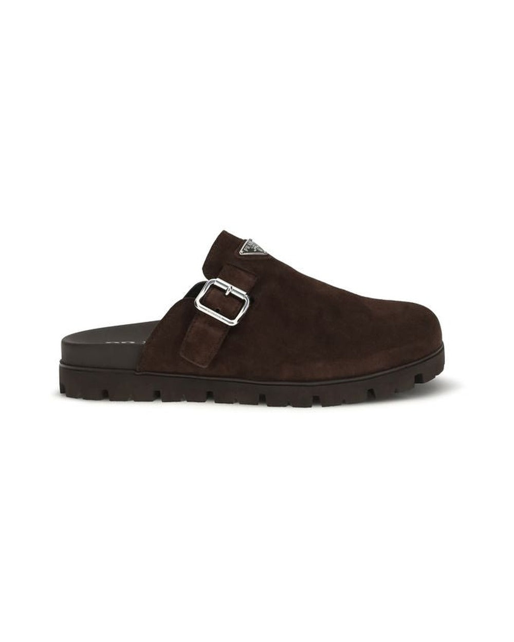 Prada Brown Calf Leather Bos Taurus Mules