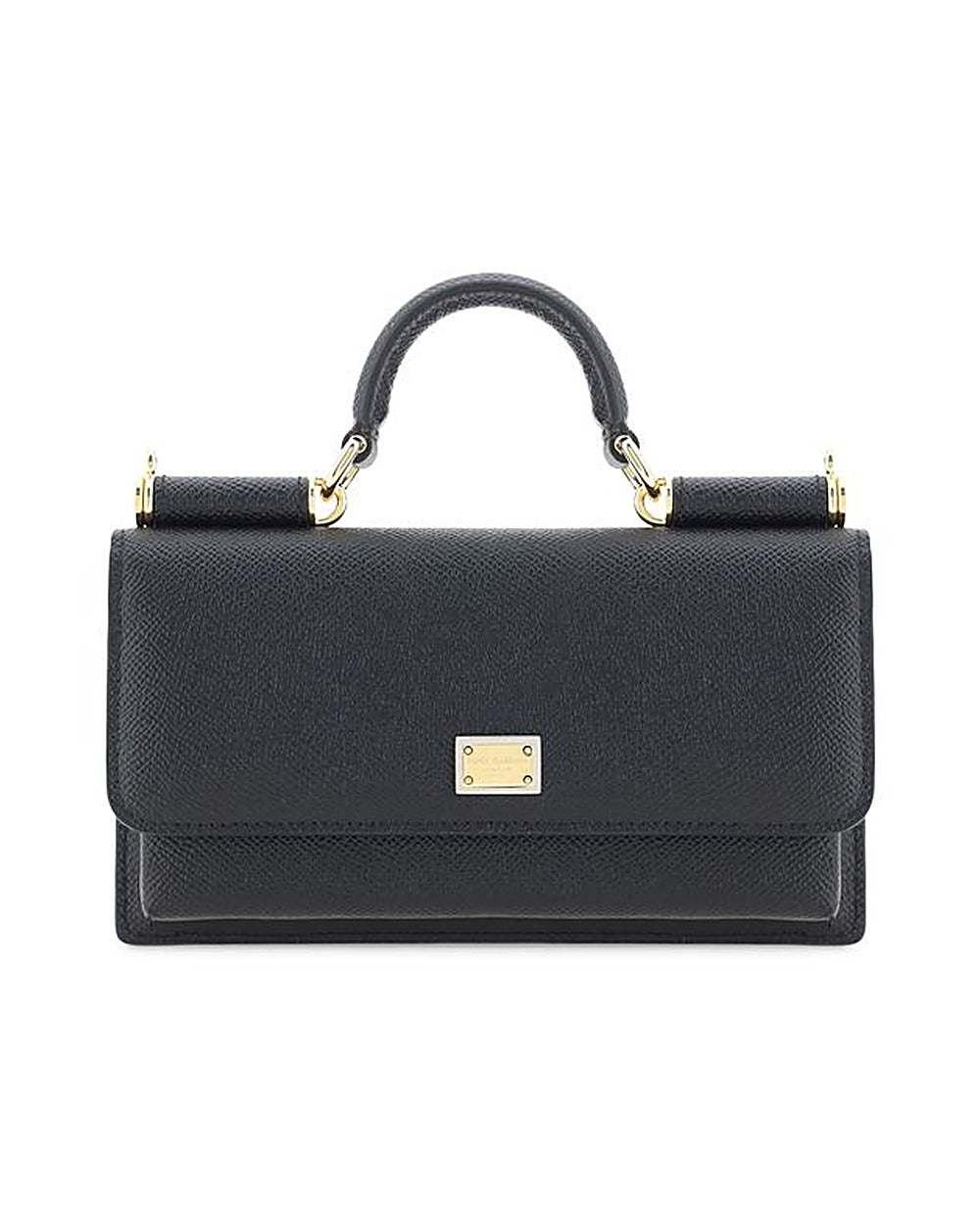 Dolce & Gabbana Black Calf Leather Bos Taurus Shoulder Bag