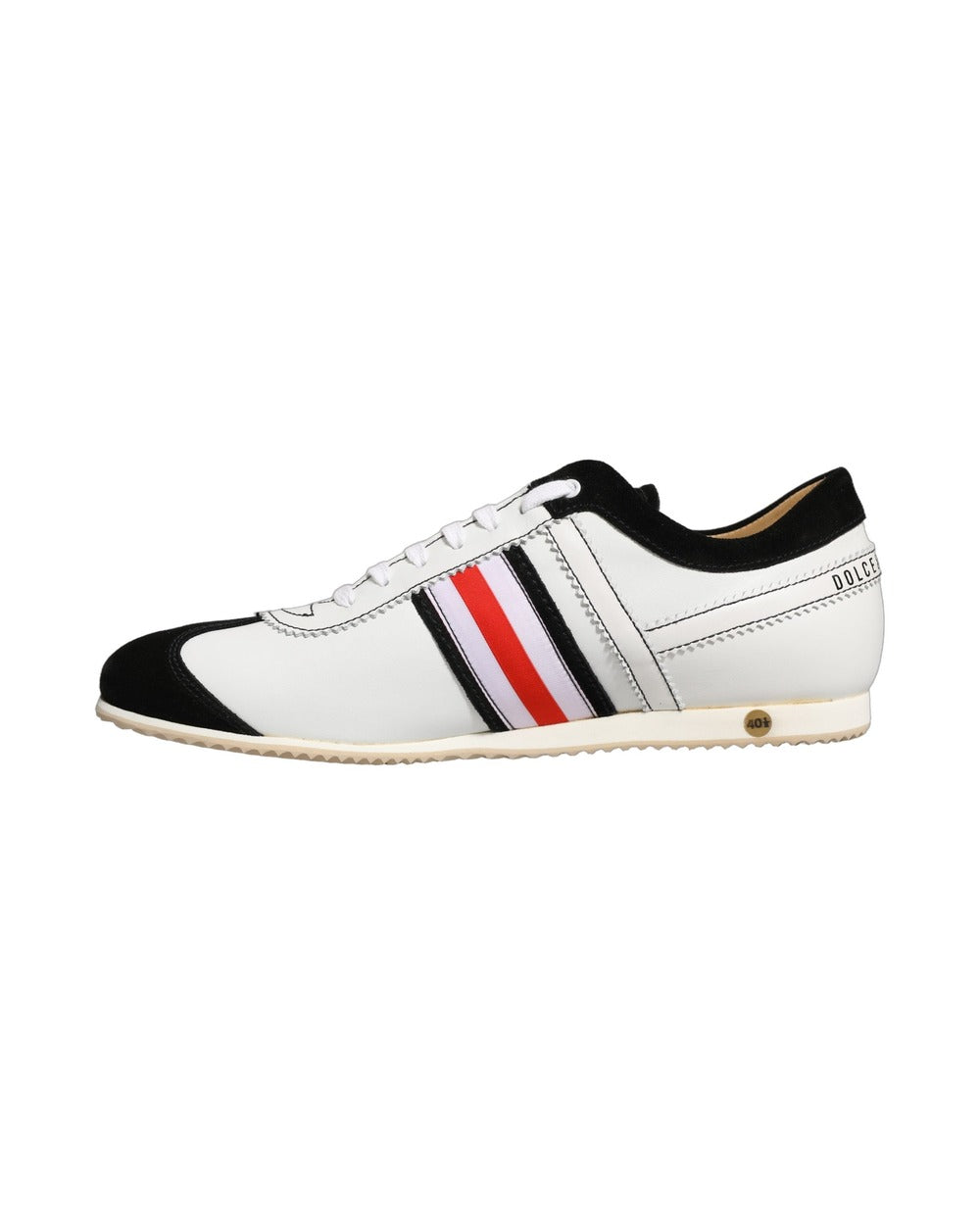 Dolce & Gabbana Black White Leather Suede Low Top Sneakers Shoes