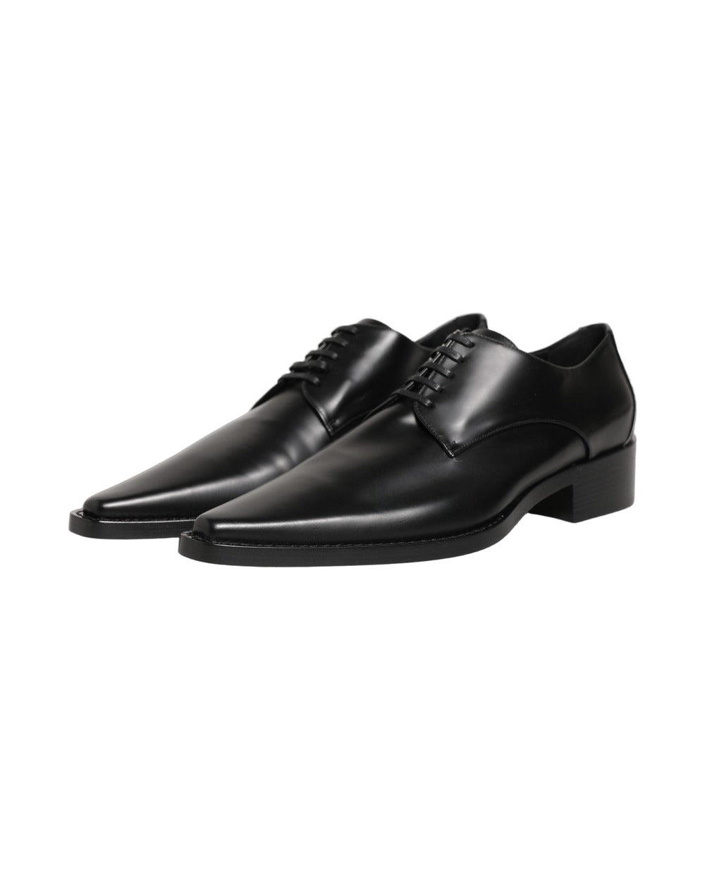 Dolce & Gabbana Black Leather Lace Up Derby Dress Shoes
